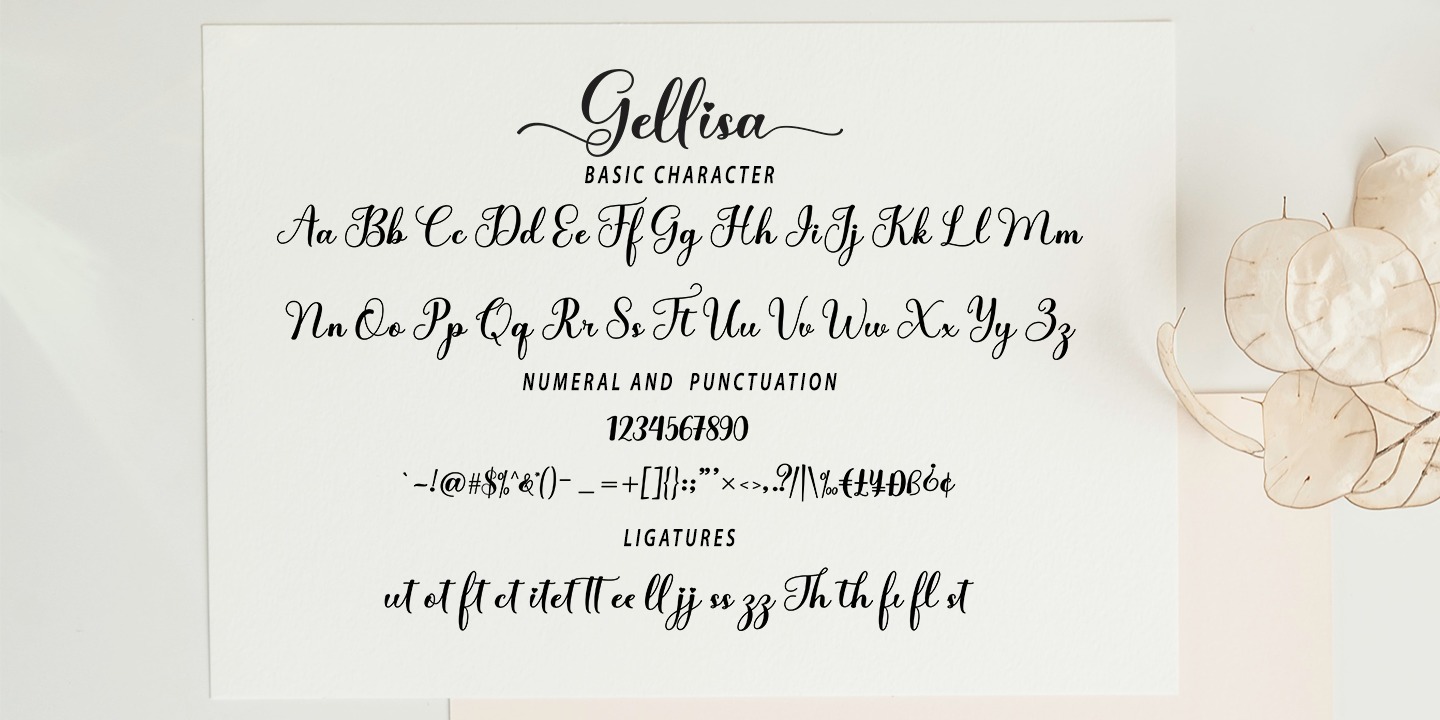 Пример шрифта Gellisa Script Regular